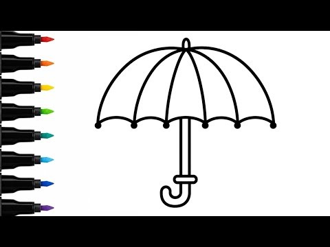 Umbrella Drawing for Kids | Easy Umbrella Art Step by Step | Cute Umbrella Drawing Tutorial