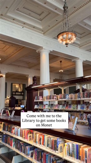 Sarah Cray on Instagram: "I love the @kclibrary and it’s my go to spot for art reference books! I spent a fantastic afternoon pouring over their selection of Monet books and taking a few home to use as a reference for when I painted the projects.(Don’t ask me if the books are overdue 😬) The Monet Projects for the Monet Digital Course have been revealed on @letsgomakeart YouTube- go take a look! P.S. Support public libraries! They have so many resources and books and books of inspiration that ar