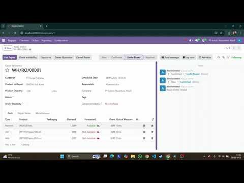 [Odoo 18] Manufacture 7 - Repair Order