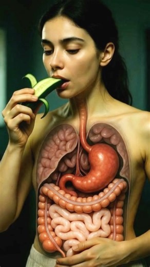 Girl Eating Cucumber | Inside Digestive View #digestivesystem #facts