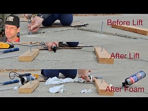 DIY Leveling a Concrete Driveway - Part 4: Lift w/2x4s & Spray Foam #diy #concrete #homeimprovement