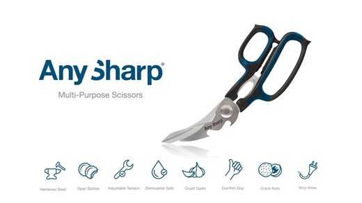 ✂️🔥 One Tool. Endless Uses. 🔧🍴 Meet the AnySharp 5-in-1 Multifunction Scissors—the ultimate everyday essential for home, kitchen, office, garage, RV, or boat. Designed with razor-sharp hardened steel blades, these cut-anything scissors tackle everything from packaging and fabric to wire and food prep with ease. With built-in tools like a bottle opener, garlic crusher, nut cracker, and wire stripper, this all-in-one solution saves space and time while delivering serious performance. Comfortabl