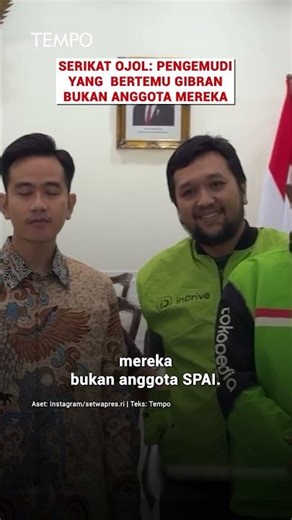 Serikat Ojol: Pengemudi yang Bertemu Gibran Bukan Anggota Mereka #shorts