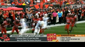 Arkansas State mentioned today on College GameDay. Nick Saban picked the Red Wolves as his Superdog. 2-1 A-State is a 21 point underdog at #20 Iowa State. Kickoff at 1:00pm on ESPN . More on matchup: https://kait8.com/2024/09/17/arkansas-state-football-holds-weekly-press-conference-prepares-trip-20-iowa-state/ | Region 8 Sports