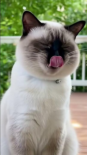 Cute Siamese Cat Makes Funny Faces! 👅 (AI Close-Up Comedy)