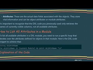 How to List All Attribute Names in a DXL Module