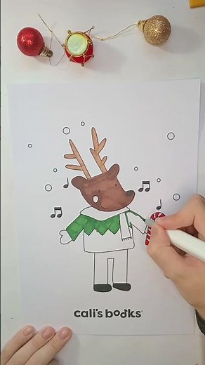 Free Christmas reindeer coloring page 🦌🎄
