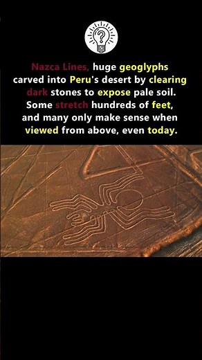 Nazca Lines huge geoglyphs carved into Peru's desert. #facts #history