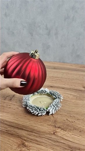 Turn a Jar Lid and a Christmas Ornament into a Unique Candle Holder! 🎄#christmasdiy #diycandleholder