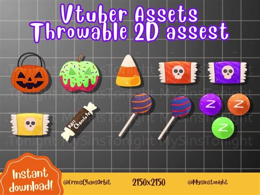 Halloween Candy 2D Vtuber Props Throwable Vtuber Asset: Streaming Assets (digital Download) - Etsy