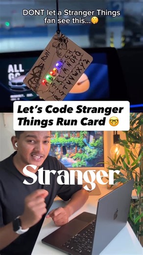 Mohd Harshad | Software Developer | Mentor on Instagram: "👩‍💻💻 You can build this mini wall 🔥👀 Follow @codewithharshad for more such builds. #strangerthings #netflix"