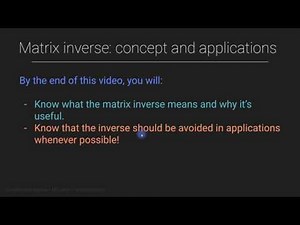 What is the matrix inverse and why is it useful?