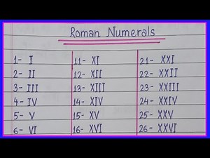 Roman Numerals 1 to 30/ Roman Numbers 1 to 30/Roman Numbers Roman Numerals