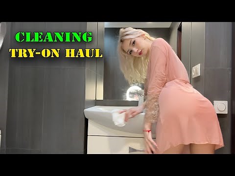 4K Cleaning & Fashion Try-On Haul | Transparent Outfit Tutorial | Clean With Me 2025