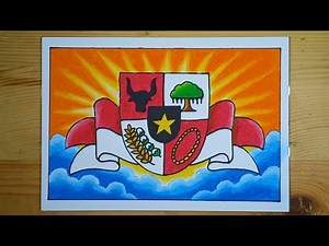 How to draw and color with the theme of Pancasila Sanctity Day / Pancasila Birth Day theme
