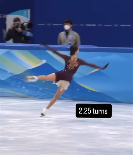 Figure Skating ⛸️ on Instagram: "Quad flip–triple toe combination from Anna Shcherbakova’s FS (OG 2022). High base value element (15.20 points) with a significant GOE bonus (+3.46). This video focuses only on rotation distribution and jump mechanics. No evaluation of execution quality or technique is included."