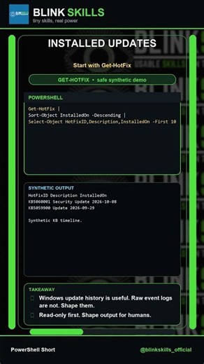 Get a Clean Windows Update History in PowerShell #Shorts