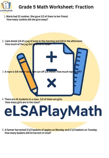 Fiches d'exercices de mathématiques 5e année : fractions avec corrigé - Etsy France