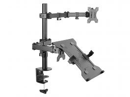 650119 13"-32" Articulating Dual Arm Monitor Laptop Desk Mount Bracket