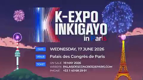 K-EXPO INKIGAYO in Paris 1st TeaserCalling all K-Pop and K-Culture fans in Europe!K-EXPO IS COMING BACK TO PARIS!In celebration of the 140th anniversary of Korea-France diplomatic relations, we’re bringing you an explosive K-Pop concert and a massive cultural showcase.Date: Wed. June 17, 2026Venue: Palais des Congrès de ParisFeel the insane energy of global K-Pop stars live✨ Experience the very best of Korean cultureHosted by MCST / Organized by KOCCA
