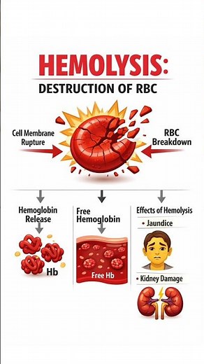 Hemolysis Explained: RBC Destruction & Effects #Biology #NEET #Science #Shorts