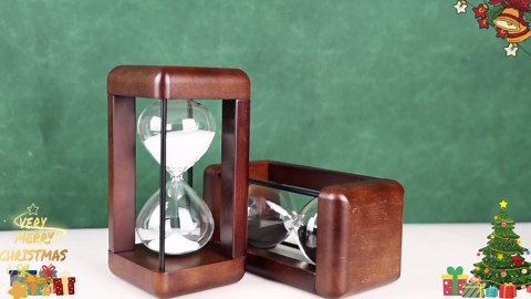 Large Premium Walnut Hourglass,60 Minutes Sand Timers,Hour Glass with Sand Timer for Gift,Hourglass Decor for Home, Desk,Office, Wedding Decor (White)