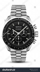 Realistic Watch Clock Chronograph Stainless Steel Stock Vector (Royalty Free) 2143218569 | Shutterstock