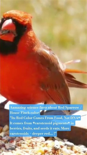 The Science Of Red Colour Of Red Sparrow/House Finch, Science Of Carotenoids#nature#wildlife #birds