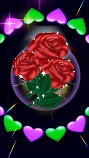Stunning Animated Red Roses with Colorful Background