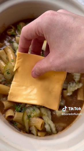 Slowcooker Cheeseburger Pasta - Recipe serves 4 people, £1.83 a bowl AD This perfect throw it all in pasta is the ultimate comfort food. Taking your classic cheeseburger and turning it into a pasta dish. Made with the gorgeously rich @knorr Ingredients: - 500g cooked beef mince - 1 tsp paprika - 1 tsp mustard powder - 1 tbsp tomato purée - 1 tbsp garlic purée - 1 tbsp dry parsley - 1 tbsp Worcestershire sauce - 320g of dry pasta - 900ml of beef stock I used @Knorr - Salt and pepper - 150g chedda