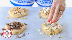 33K views · 134 reactions | Buy My Crazy Cookie Dough Baking Kit: https://bit.ly/CrazyKit // Inside each box is every dry ingredient you need to make 12 crazy big cookies in four different flavors, delivered right to your door — no measuring, no excess ingredients, only delicious fun for the whole family! | Bigger Bolder Baking | Facebook