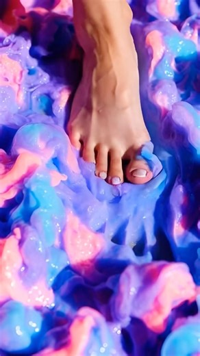 Neon Slime Foot Crushing ASMR #satisfying #asmr #satisfyingbody #slime #foot