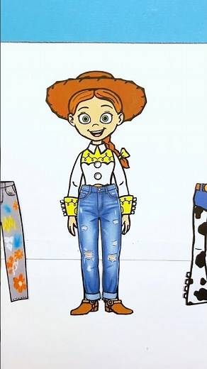 Toy Story Jessie × Different Jeans Changing Challenge 😍#toystory #jessie #shorts