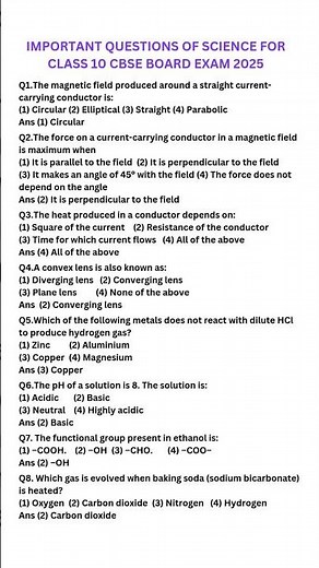 📖 Important questions of science for cbse class 10 board exam 2025 #cbseclass10