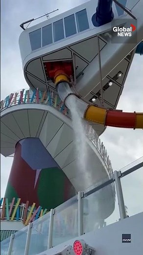 Scary moment cruise ship water slide breaks as passengers scream in horror