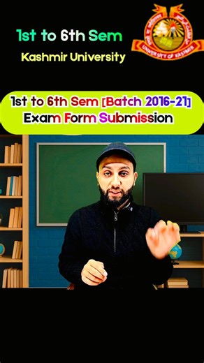 JK STUDY MATERIALS on Instagram: "1st to 6th Semester - All Students (Exam Form Submission) - Batch 2016 to 2021 (All Colleges under Kashmir University)"
