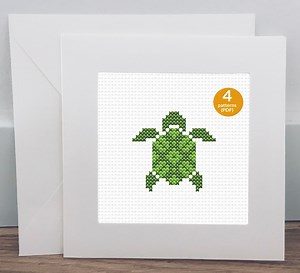 Mini Turtle Cross Stitch Patterns — Small Animal Cross Stitch Designs — Set of 4 Tortoises - Etsy