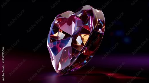 Romantic love theme for Valentines Day. A vibrant, heartshaped crystal with a gradient of colors, set against a dark background. It is a highdefinition wallpaper with a resolution of 1920x1200.