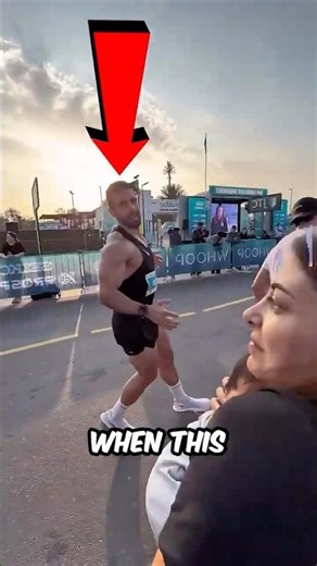 Why did he grab the baby before the finish line? 😱