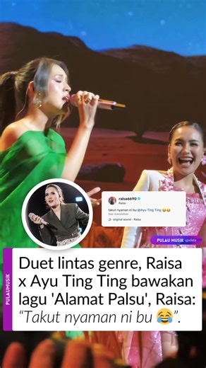 Pulau Musik on Instagram: "@raisa6690 dan @ayutingting92 tampil bareng dalam sebuah duet yang dibagikan lewat TikTok. Membawakan lagu Alamat Palsu, momen ini sukses menarik perhatian. Gimana menurut kalian? Video: TT/ @raisa6690 #PulauMusikUpdate #raisa6690 #ayutingting #lagudangdut"