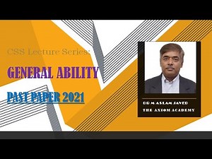 CSS | GSA Past Paper 2021 | Ability Part | Q # 6