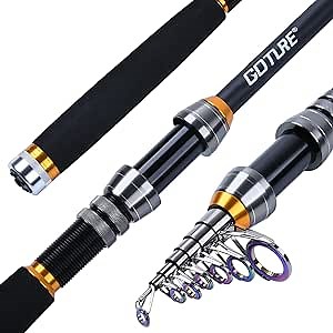 Goture Telescopic Fishing Rod, 24T Carbon Fiber Portable Travel Fishing Pole Spinning & Casting Rod, Lightweight Fishing Pole Designed for Bass, Trout, Salmon, Steelhead, for Fresh & Saltwater