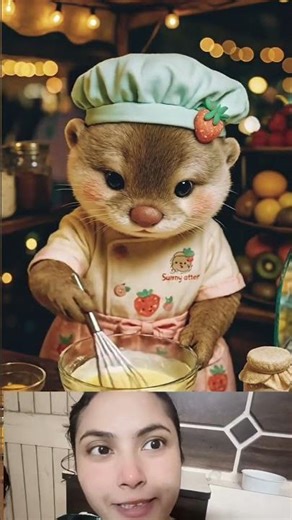 cute Rabbit cooking pancake 🥹😺🙂#cute #rabbit #shorts
