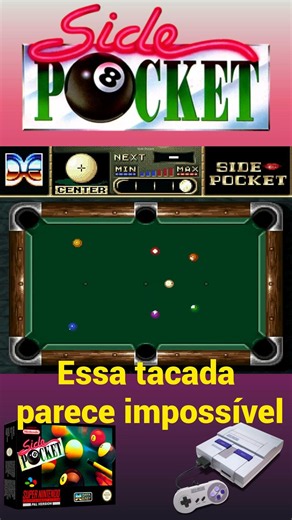 🎱 VOCÊ ACERTARIA ESSA TACADA IMPOSSÍVEL? | SIDE POCKET SNES #shorts #retrogaming