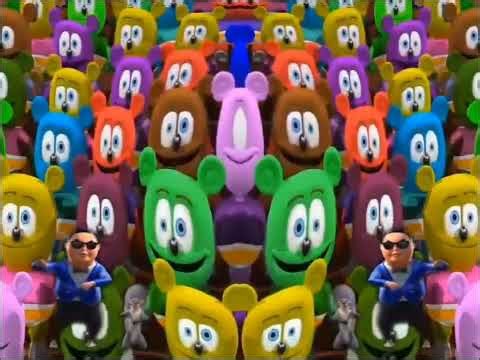 GUMMY BEAR and PSY - GANGNAM STYLE TOGETHER MUSIC slow motion (Recreation)