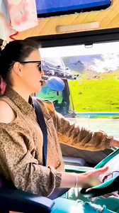 Cute girl bus driving 😳 😯😯😳😳 #shorts #viralreels | USA driving life