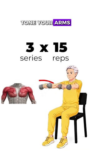 These 4 chair exercises rebuild arm strength fast #over50fitness #armworkout #seated