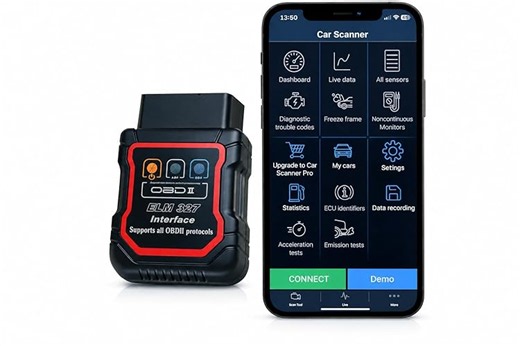 OBDEXPERT Bluetooth OBDII Scan Tool for iPhone & Android - No Subscription Fee - OBD2 Car Scanner and Code