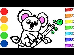How to Draw a Cute Koala 🐨🌈✨ | Cute Animals Drawing Easy | Step by Step Art Tutorial