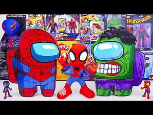 Unboxing Marvel Spiderman Toys Review | Marvel Spider Man vs Hulk Among Us Boxes | Spider Man Masks